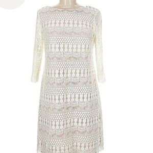 Eliza J Ivory Long Sleeve Dress